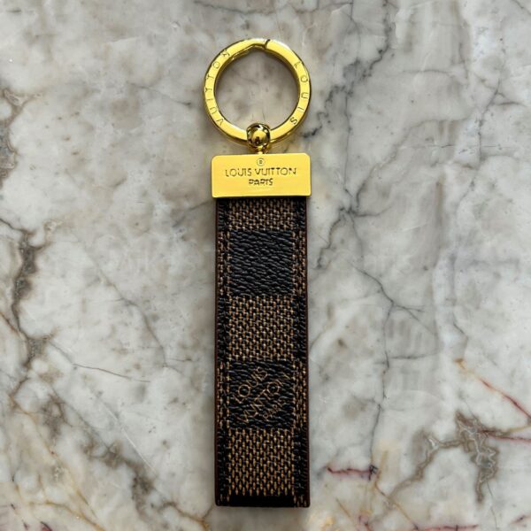 Keychain Brown Grid Leather Keychain