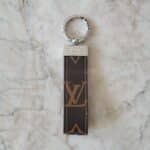 Keychain Brown Monogram Leather Keychain