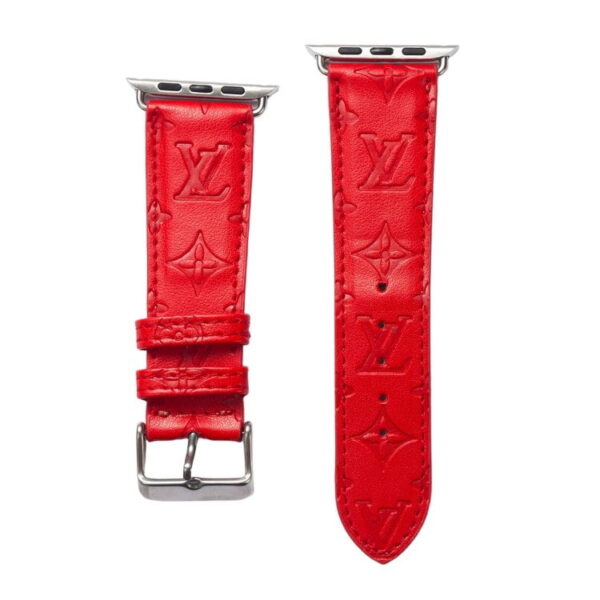 Watch band Red Emboss LV Luxury Watch Band