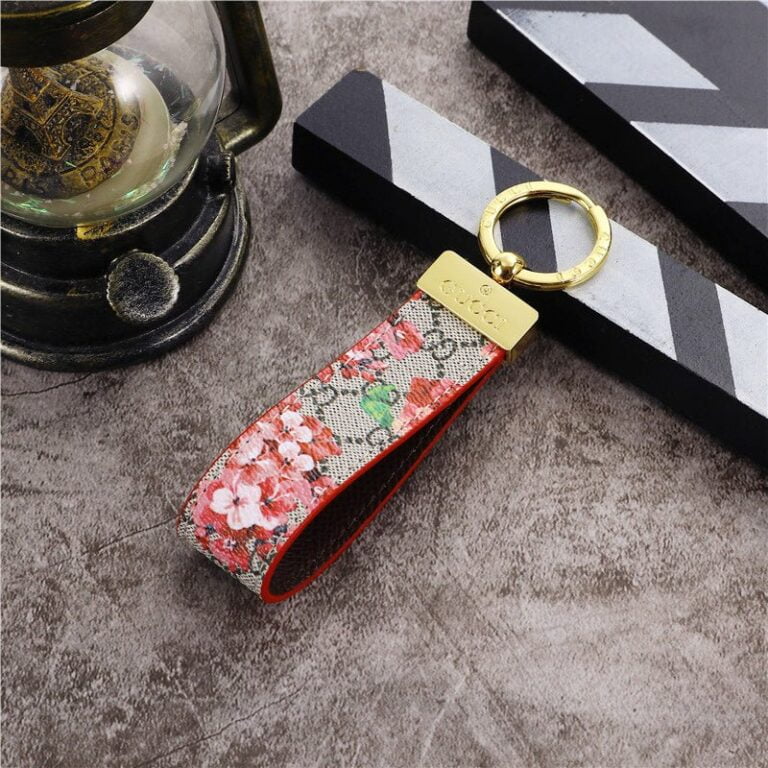 Keychain Roses GG Leather Keychain