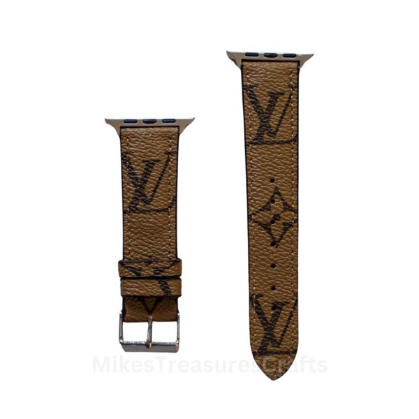 Tan Monogram Luxury Watch Band - MikesTreasuresCrafts