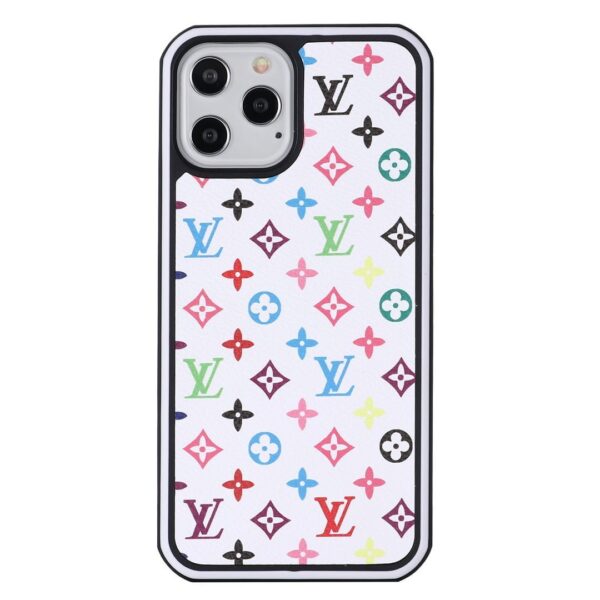 iPhone Case White Multicolor Monogram Protective iPhone Case