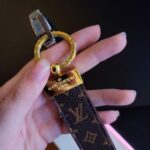 Brown Monogram Leather Keychain - Small Print photo review