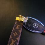 Brown Monogram Leather Keychain - Small Print photo review