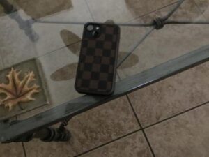 Brown Grid Protective iPhone Case photo review