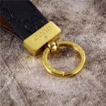 Keychain Black Emboss GG Leather Keychain