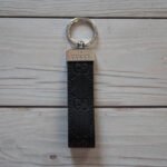 Black Emboss GG Leather Keychain - MikesTreasuresCrafts
