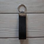 Black Emboss LV Leather Keychain - MikesTreasuresCrafts