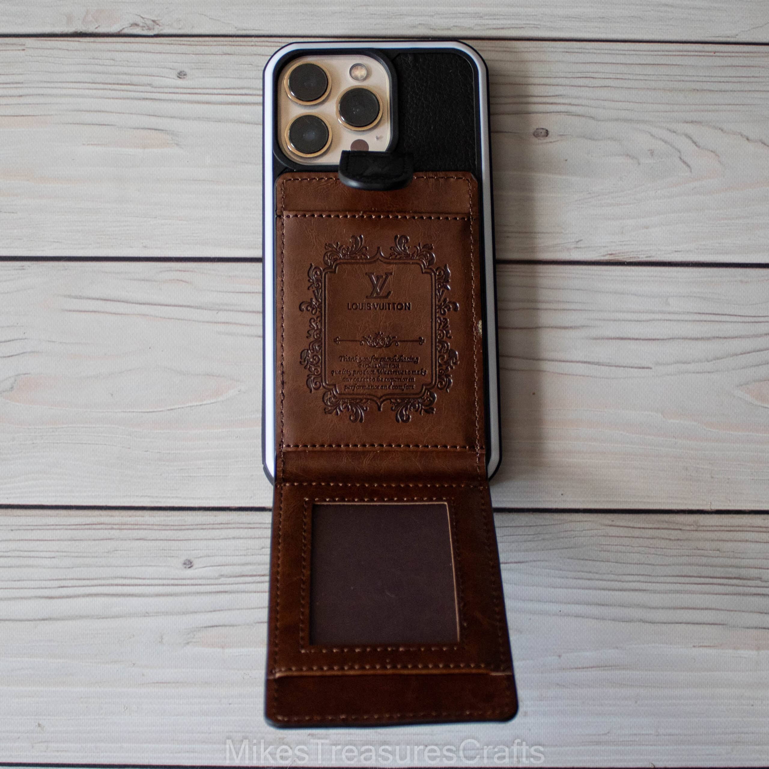 Black Emboss LV Wallet iPhone Case – MikesTreasuresCrafts