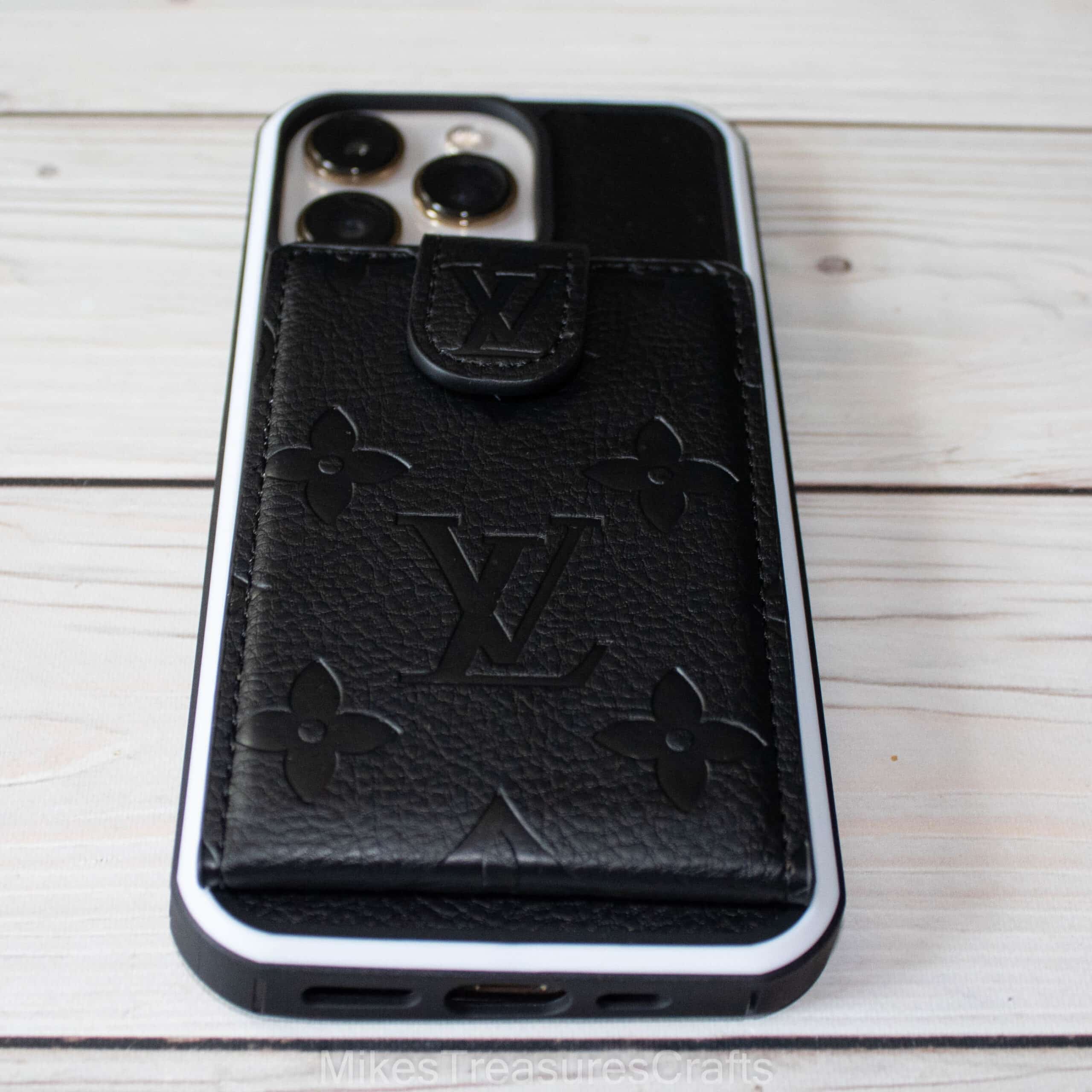 Black Emboss LV Wallet iPhone Case - iPhone 12 / 12 Pro