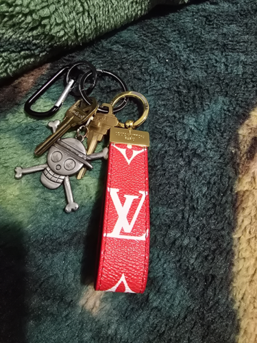 Red Monogram Leather Keychain photo review